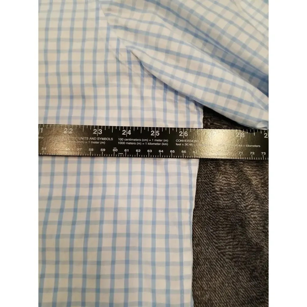 Banana Republic Mens Blue/White Window Pane Print Button up Shirt Size‎ XXL